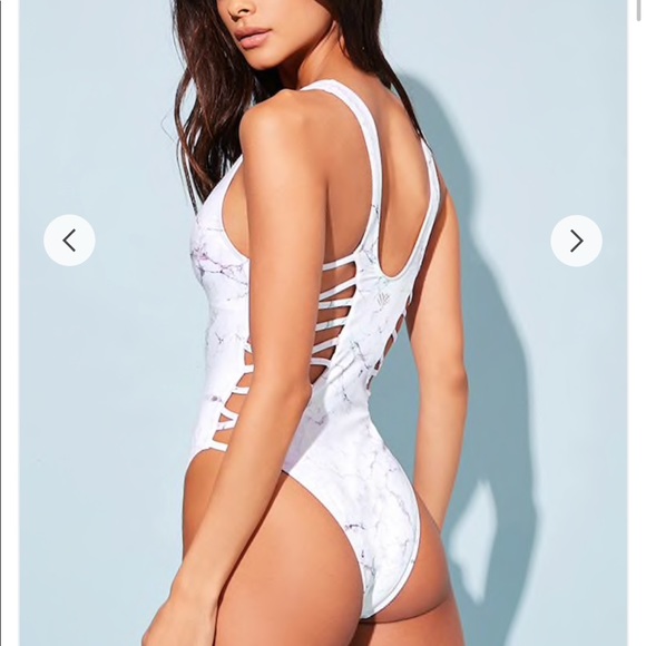 Forever 21 Swim Nwt Marble Cutout Bathing Suit Poshmark
